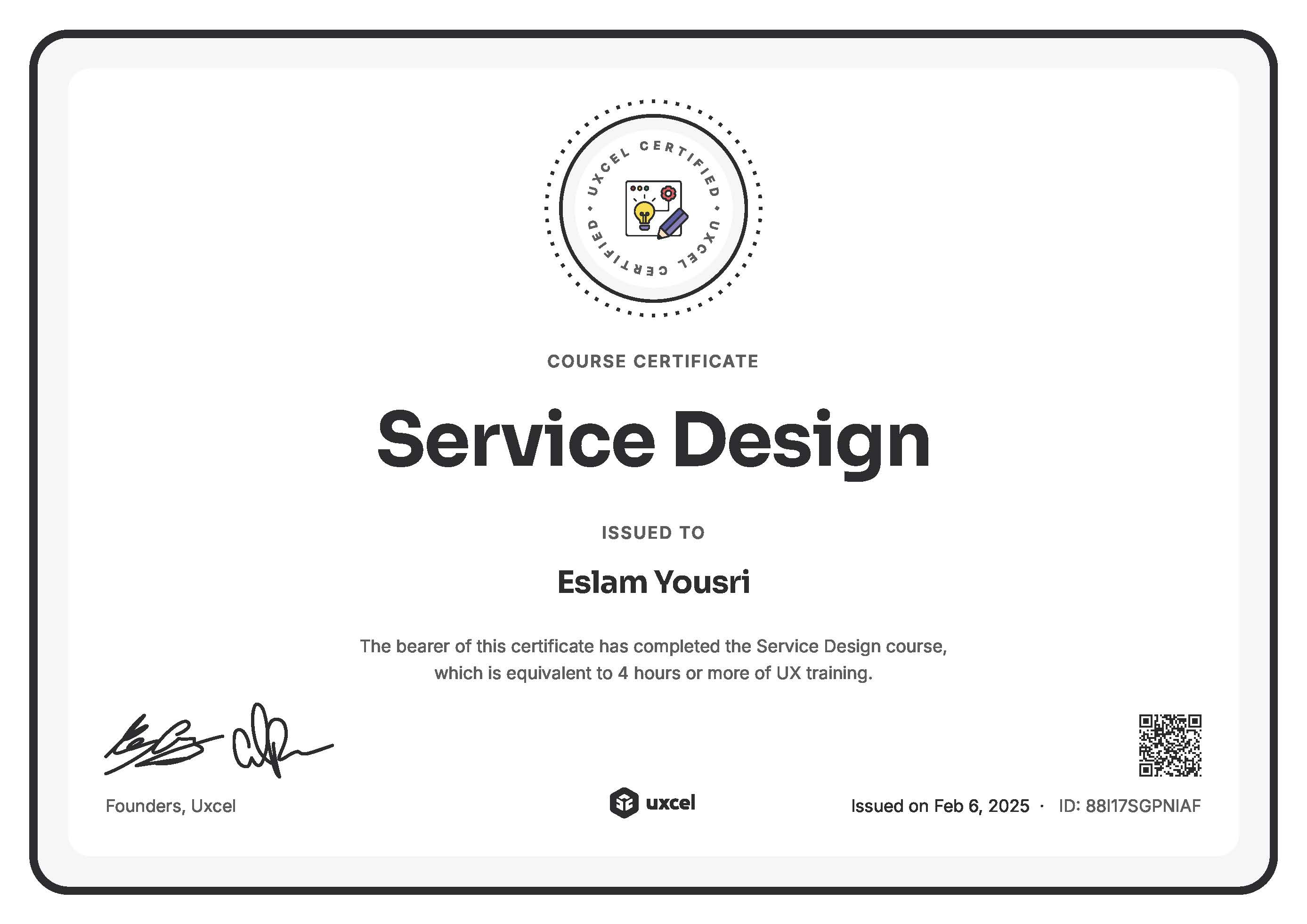 Service Design Certification